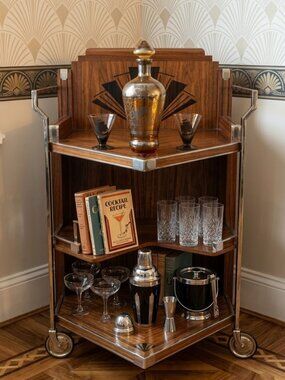 Vintage Silver Overlay Smoke Brown Glass Liquor Decanter Stopper and 2 Glasses